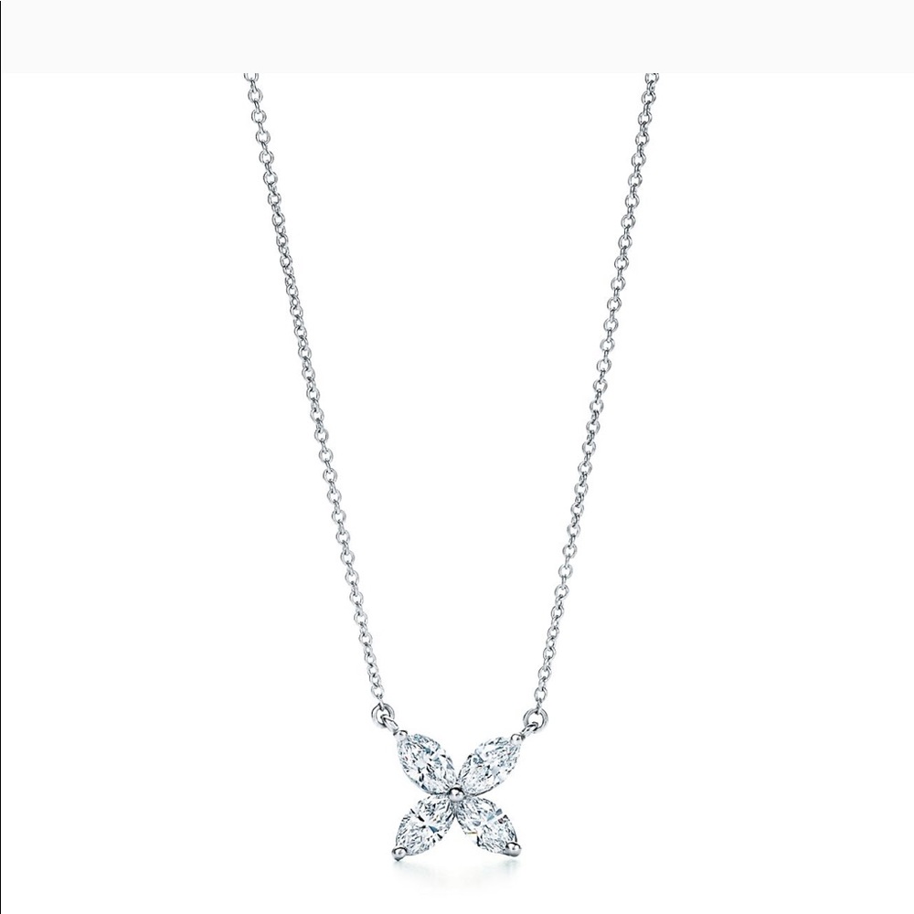 Tiffany & Co. Platinum Diamond Pendant Necklace